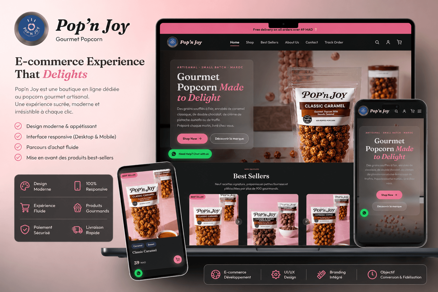 Pop'n Joy — Gourmet popcorn · E-commerce